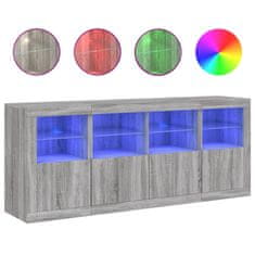 Petromila vidaXL Komoda s LED svetlami sivá sonoma 163x37x67 cm