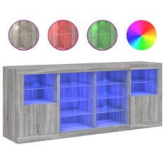 Petromila vidaXL Komoda s LED svetlami sivá sonoma 163x37x67 cm