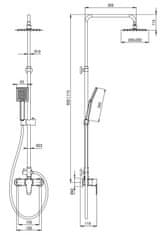 Deante Corio chróm - sprchový stĺp, so sprchovou batériou (NAC_01PM)