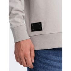OMBRE Pánsky biely sveter s polo golierom V7 OM-SSNZ-0132 popolový MDN124386 M