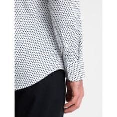 OMBRE Pánska košeľa SLIM FIT s jemným vzorom biela MDN124398 M