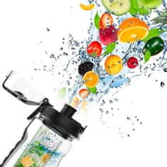 Netscroll Vodná fľaša s infuzérom pre ovocie, bylinky alebo čaj (1000 ml), fľaša na vodu a ovocie, vodná fľaša 1L, ideálna fľaša na ochutenú vodu, FruitBottle
