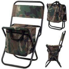 Verk 01665 Kempingová skladacia stolička s taškou 2v1 maskáč