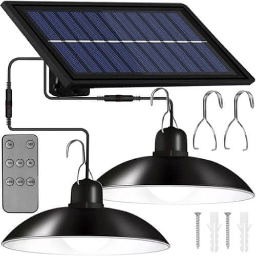 Izoxis Solárne závesné LED lampy na záhradu DUO s diaľkovým IP44