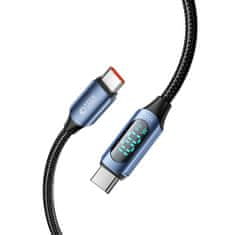Tech-protect Ultraboost LED kábel USB-C / USB-C PD 100W 5A 1m, modrý