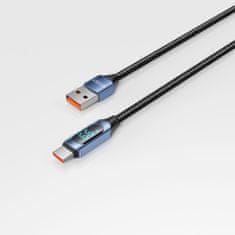 Tech-protect Ultraboost LED kábel USB / USB-C 66W 6A 1m, modrý