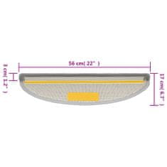 Vidaxl Nášľapy na schody 10 ks 56x17x3 cm svetlo sivé