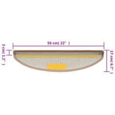 Vidaxl Nášľapy na schody 10 ks 56x17x3 cm svetlo hnedé