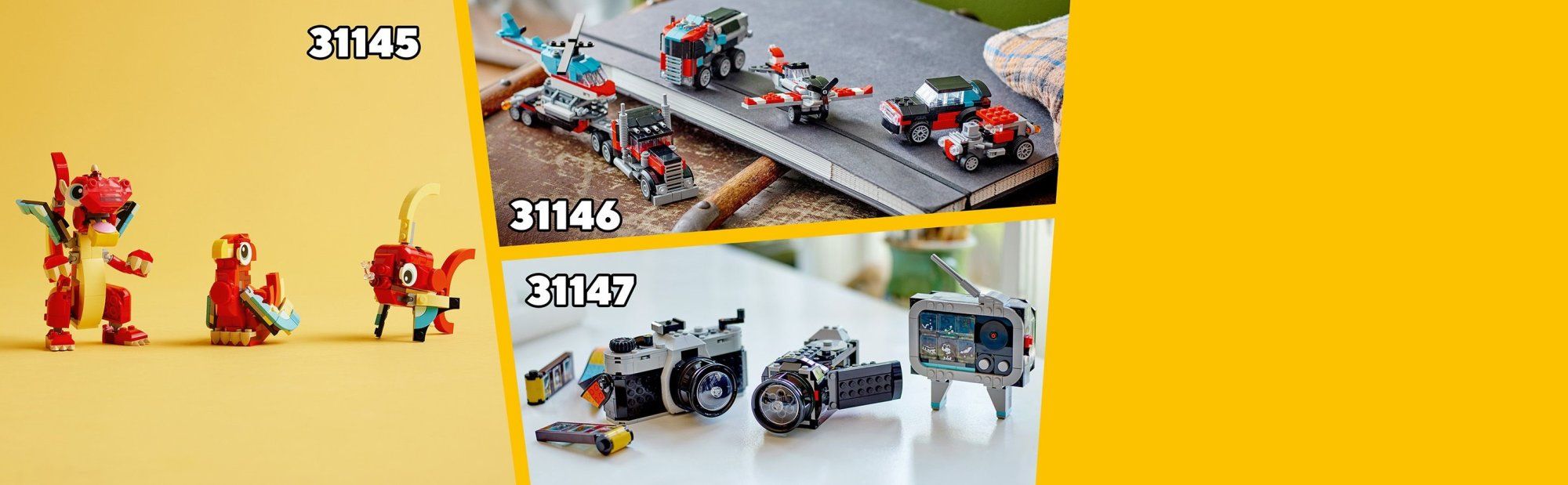 LEGO Creator 31146 Nákladiak s plochou korbou a helikoptéra