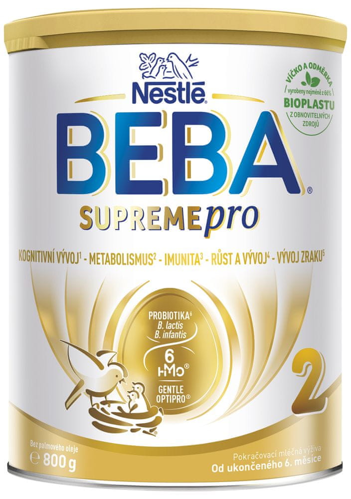 BEBA SUPREMEpro 2, 6 HMO, pokračovacie dojčenské mlieko, 800 g