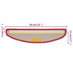 Vidaxl Kobercové nášľapy na schody 15 ks červené 56x17x3 cm