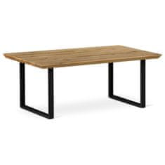 Autronic Stôl konferenčný 110x70 cm, masív dub, prírodná hrana, kovová noha „U“ 6x2 cm