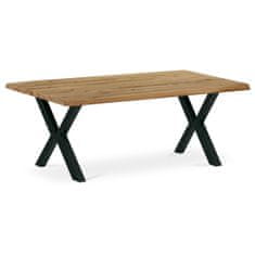 Autronic Stôl konferenčný 110x70 cm, masív dub, rovná hrana, kovová noha „X“ 5x5 cm