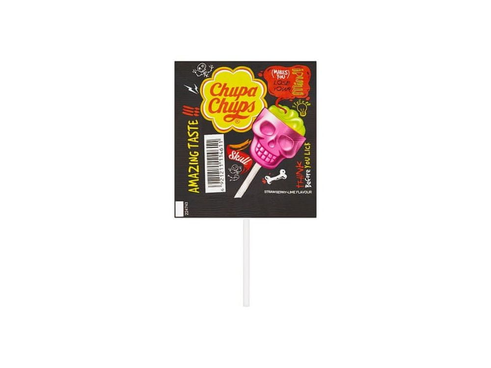 Chupa Chups 3D Skull Strawberry-Lime lízatko 15g