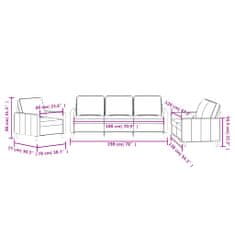 Petromila vidaXL 3-dielna sedacia súprava s vankúšmi tmavosivá zamat