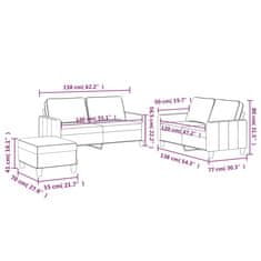 Petromila vidaXL 3-dielna sedacia súprava s vankúšmi vínová zamat