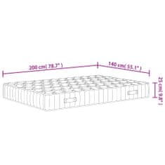 Petromila vidaXL Taštičkový pružinový matrac stredne tvrdý 140x200 cm