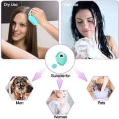 Netscroll Silikónová kefa na masáž tela s otvorom pre šampón, vhodná aj na umývanie srsti domácich miláčikov, kefa na umývanie psa, BodyBrush