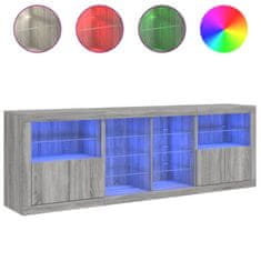 Petromila vidaXL Komoda s LED svetlami sivá sonoma 202x37x67 cm