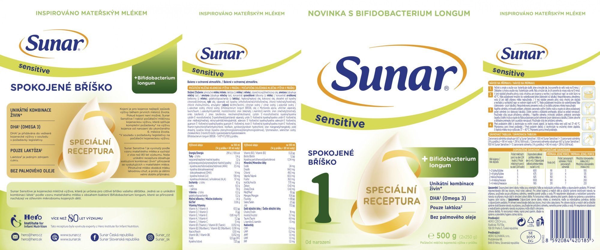 Sunar Sensitive 1, počiatočné dojčenské mlieko