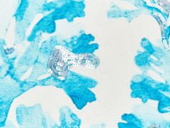 Beliani Sada 2 bavlnených vankúšov s koralovým vzorom 45 x 45 cm biela a modrá ROCKWEED