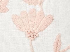 Beliani Sada 2 bavlnených vankúšov s kvetinovým vzorom 45 x 45 cm biela a ružová LUDISIA