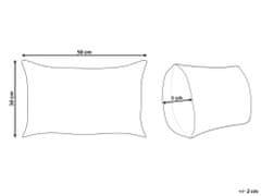 Beliani Bavlnený vankúš s vyšívanými srdiečkami 30 x 50 cm sivý GAZANIA