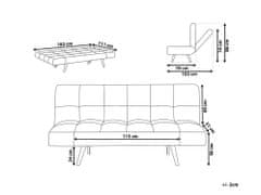 Beliani Čalúnená rozkladacia pohovka tmavozelená INGARO