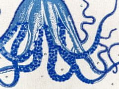 Beliani Ľanový vankúš so vzorom chobotnice 45 x 45 cm béžový ACROPORA