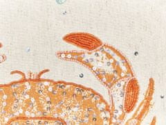 Beliani Ľanový vankúš so vzorom kraba 45 x 45 cm béžový SARGASSUM