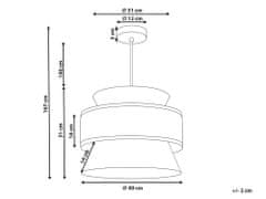 Beliani Závesná lampa béžová/prírodná LUYANO