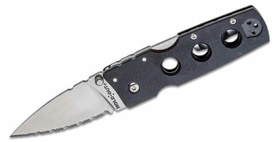 Cold Steel 11G3S Hold Out Serrated vreckový nôž 7,6 cm, čierna, G10