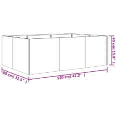 Petromila vidaXL Záhradný vyvýšený záhon 120x80x40 cm korténová oceľ