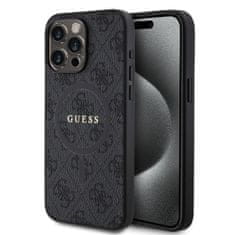Guess Zadný kryt PU Leather 4G Colored Ring MagSafe pre iPhone 15 Pro Max Black