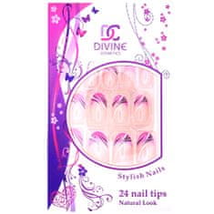 DIVINE cosmetics Umelé nechty č.12, dekorované 24 ks