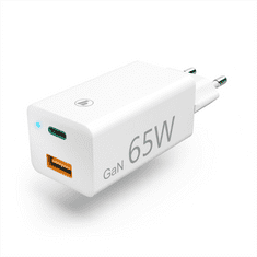 HAMA sieťová USB nabíjačka GaN, USB-C+USB-A, Power Delivery 65 W