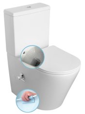 SAPHO PACO RIMLESS WC kombi, integrovaná batéria a bidet. spŕška, spodný/zadný odpad PC1012RX - Sapho