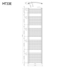 Mereo Vykurovací rebrík oblý 450x1690 mm, biely, elektrický MT33E - Mereo