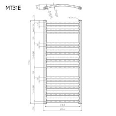 Mereo Vykurovací rebrík oblý 450x970 mm, biely, elektrický MT31E - Mereo