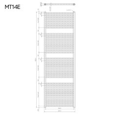 Mereo Vykurovací rebrík rovný 600x1850 mm, biely, elektrický MT14E - Mereo