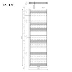 Mereo Vykurovací rebrík rovný 450x1330 mm, biely, elektrický MT02E - Mereo