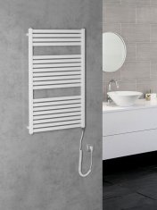 AQUALINE TONDI-E elektrické vykurovacie teleso rovné 600x970 mm, 400W, biela DE460T - Aqualine