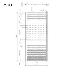 Mereo Vykurovací rebrík rovný 450x970 mm, biely, elektrický MT01E - Mereo