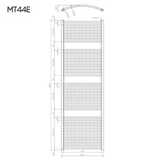 Mereo Vykurovací rebrík oblý 600x1850 mm, biely, elektrický MT44E - Mereo