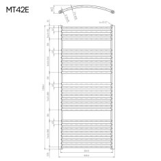 Mereo Vykurovací rebrík oblý 600x1330 mm, biely, elektrický MT42E - Mereo