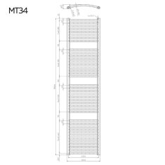 Mereo Vykurovací rebrík oblý 450x1850 mm, biely, elektrický MT34E - Mereo