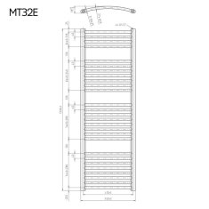 Mereo Vykurovací rebrík oblý 450x1330 mm, biely, elektický MT32E - Mereo