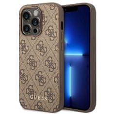 Guess Zadný kryt 4G Metal Gold Logo GUHCP14XG4GFBR pre Iphone 14 Pro Max Brown