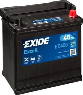 Exide Excell 45Ah Autobatéria , 12V , 330A , EB450