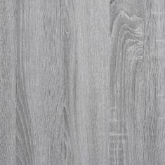 Vidaxl Knižnica, sivá sonoma 122x30x132 cm, kompozitné drevo a kov